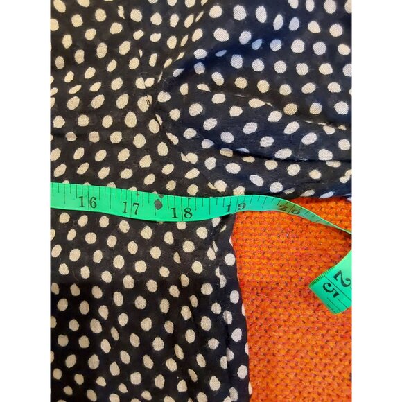 Boden Women's Bohemian Style Black Polka Red/Cream Scroll Bottom Top. Size 4 - Picture 9 of 12